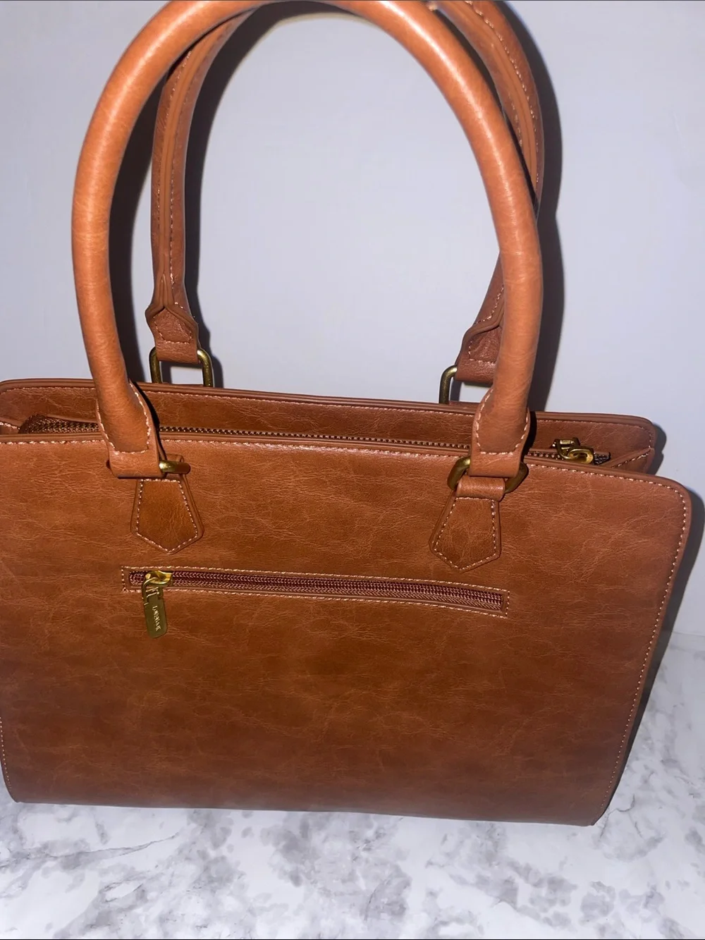 N/A tan satchel
